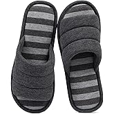 shevalues Open Toe House Slippers for Women Men Soft Cotton Indoor Shoes Memory Foam Slip On bedroom Slippers