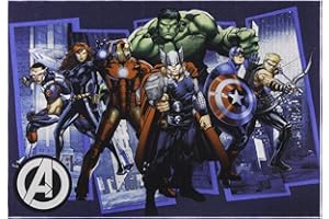 Gertmenian Marvel Indoor Area Rug - 4x6 Large, Non-Slip, Ideal for Children in Bedroom, Game Room, Classroom, Nursery, or Play Area - Avengers Superhero, Navy/Multi, 47328