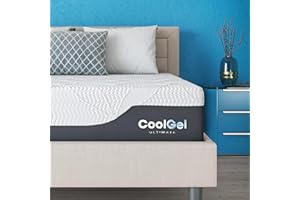 Classic Brands Cool Gel Chill Memory Foam 14-Inch Mattress with 2 BONUS Pillows |CertiPUR-US Certified |Bed-in-a-Box, Queen