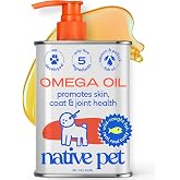 Native Pet Omega 3 Fish Oil for Dogs &amp; Cats &ndash; Wild Alaskan Salmon Oil for Dogs Skin and Coat, Supports Joints, Heart &amp; Shedding &ndash; Fast-Absorbing Omega 3 6 9 Liquid Supplement &ndash; 8oz