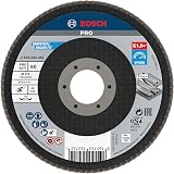 Bosch 1x PRO Metal X571 Flap Disc 115mm Grit 80 Angled Edge For Small Angle view 1