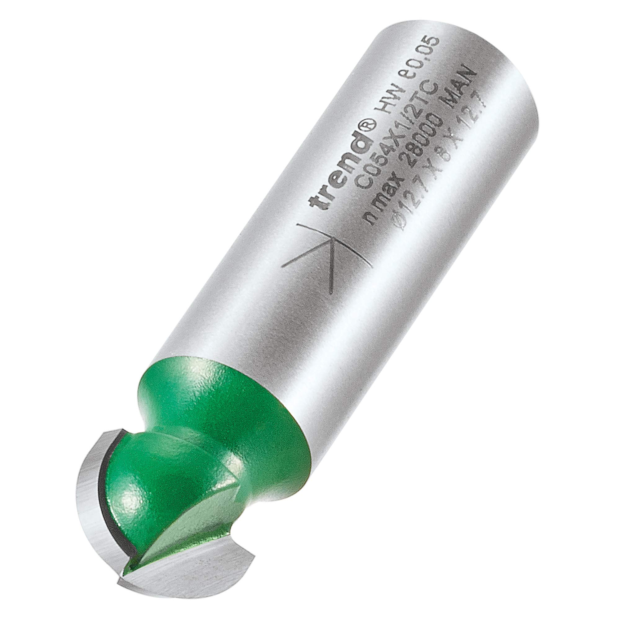 Trend CraftPro Cavetto Router Cutter Bit, 1/2 Inch Shank, 6.35mm Radius and 7.9mm Cut Diameter, Tungsten Carbide Tipped, C054X1/2TC