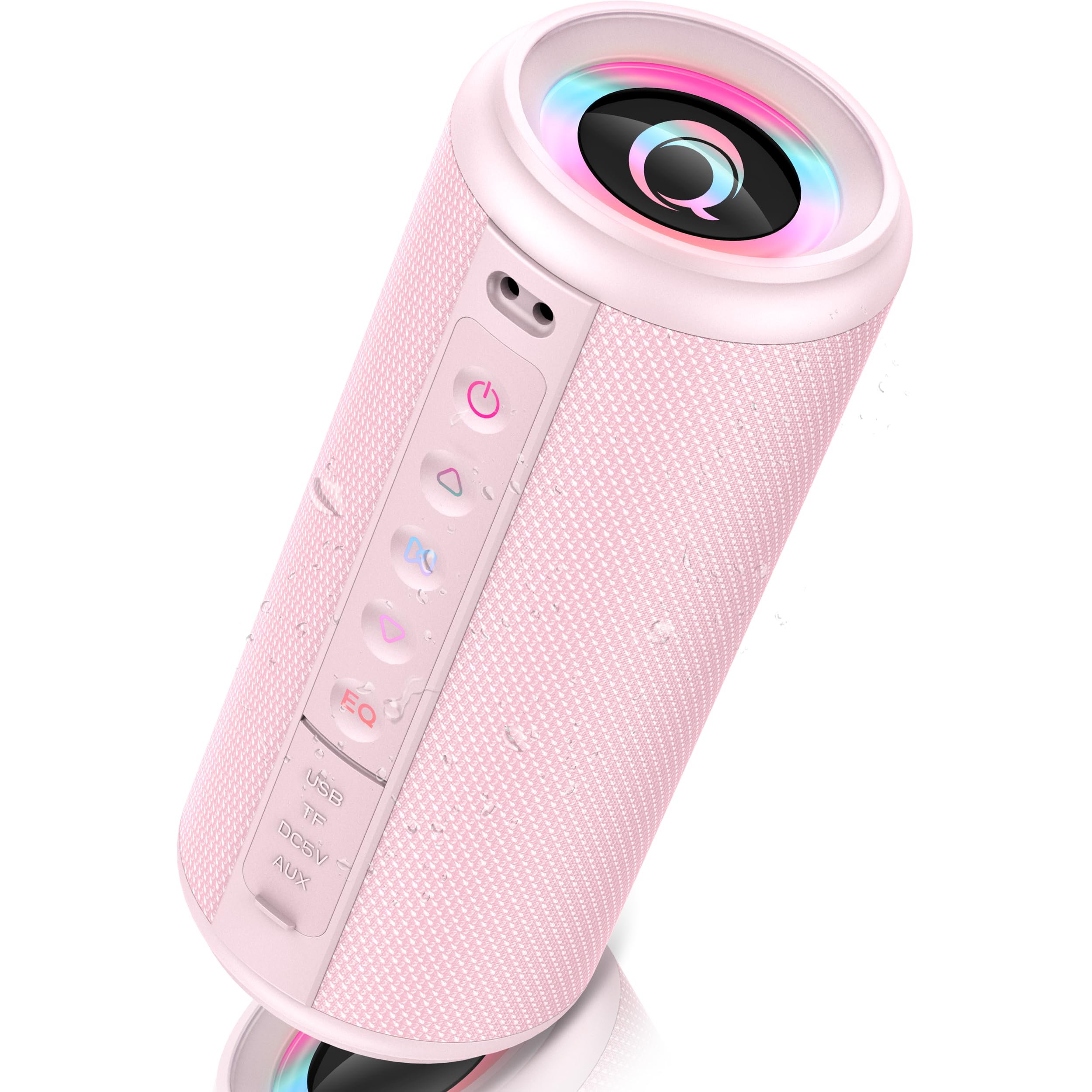 Photo 1 of Portable Bluetooth Speaker, 2026 Bluetooth 5.4 Wireless Speaker with 20W HD Loud Stereo Sound, 20H Playtime, LED Lights, IP7, TWS Pairing, Built-in Mic, for Outdoor, Home, Beach, Party, Gift, Pink