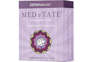 DERMAdoctor Antiperspirant Wipes, Dermatologist Formulated Hyperhidrosis Treatment for Body, Hands and Feet Anti Sweat Wipes, Hypoallergenic Deodorant, Individually Wrapped - 10 Count