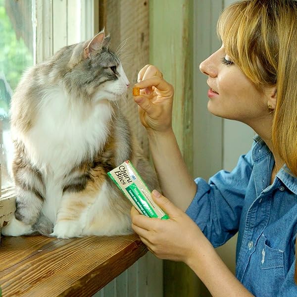 INABA CHURU BITES FOR CATS, SOFT BAKED CHICKEN CHURU FILLED CAT TREATS WITH VITAMIN E, 0.35 OUNCES EACH TUBE, 24 TUBES TOTAL (3 PER PACK), TUNA WITH SCALLOP RECIPE