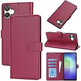 SunYoo Compatible with Samsung Galaxy A07 Case Wallet with Card Holder,Galaxy A07 Wallet Case for Men Women,PU Leather Magnetic Clasp Stand Flip Phone Case Cover-Red