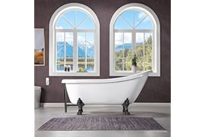 WOODBRIDGE 67" Heavy Duty Acrylic Slipper Clawfoot Bath Tub with Matte Black Feet + Matte Black Drain &Overflow