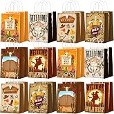 Outus 24 Pcs Cowboy Party Favor Bags Western Paper Gift | Cowboy Goodie Candy Treat Bags Bulk, Western Rodeo Gift Pouch, Wild West Bag for Cowgirl, Birthday Party Supplies