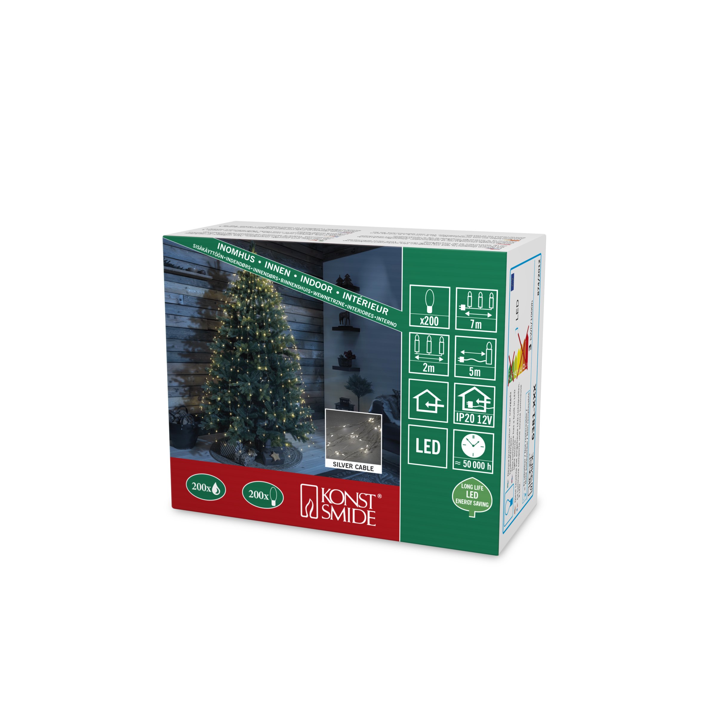 Konstsmide Naked Wire "Rain" Cable Light String with 20 Warm White LED, Silver