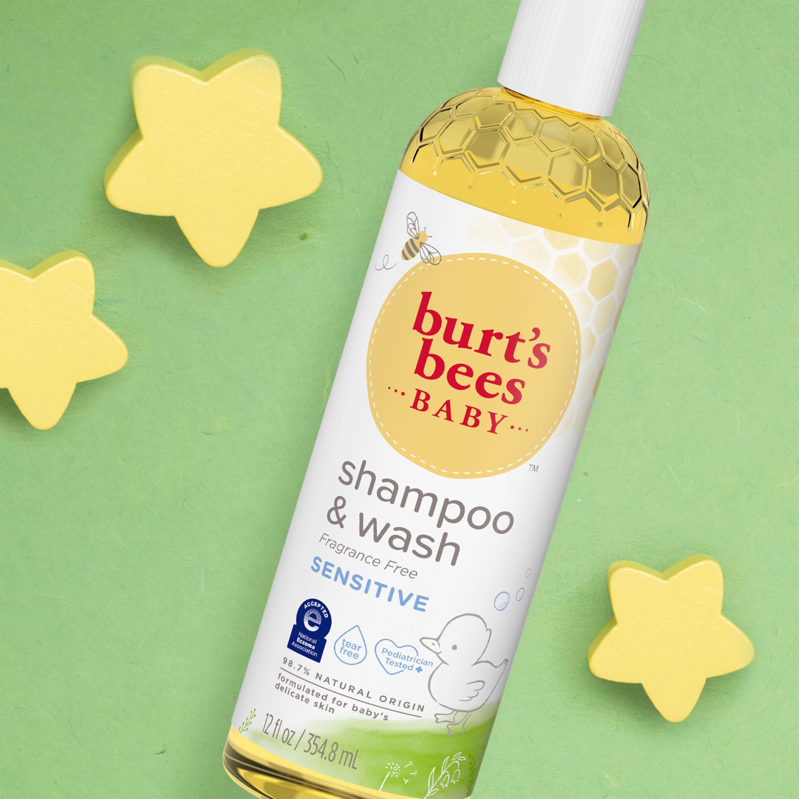 Burt's Bees Baby Shampoo and Body Wash Bundle, 2 Original and 1 Calming with Lavender Tear Free Baby Soap, 12 Fl Oz , 3 Count