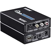 Tendak HDMI to Composite 3RCA AV S-Video R/L Audio Video Converter Adapter Upscaler Support 720P/1080P with RCA/S-Video Cable