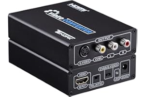 Tendak HDMI to Composite 3RCA AV S-Video R/L Audio Vdieo Converter Adapter Upscaler Support 720P/1080P with RCA/S-Video Cable