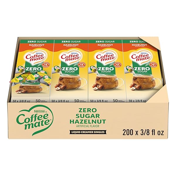 NESTLE COFFEE MATE COFFEE CREAMER, ZERO SUGAR HAZELNUT,...