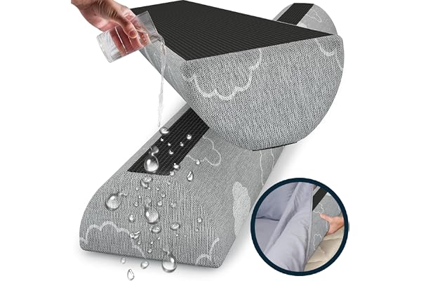 Sleepah Bed Rail for Toddlers (1 Pack) Memory Foam Bed Bumper Guard w Dual Non-Slip Pads (Top & Bottom) Bed Rail is Waterproo