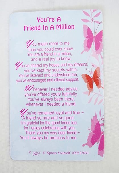 Vous Etes Un Ami Dans Un Million De Souvenir Portefeuille Carte Sac A Main Citation Amitie Son Cadeau Amazon Fr Fournitures De Bureau