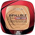 L'Oreal Paris Makeup Infallible Fresh Wear Foundation in a Powder, Up to 24H Wear, Waterproof, Golden Sun, 0.31 oz.