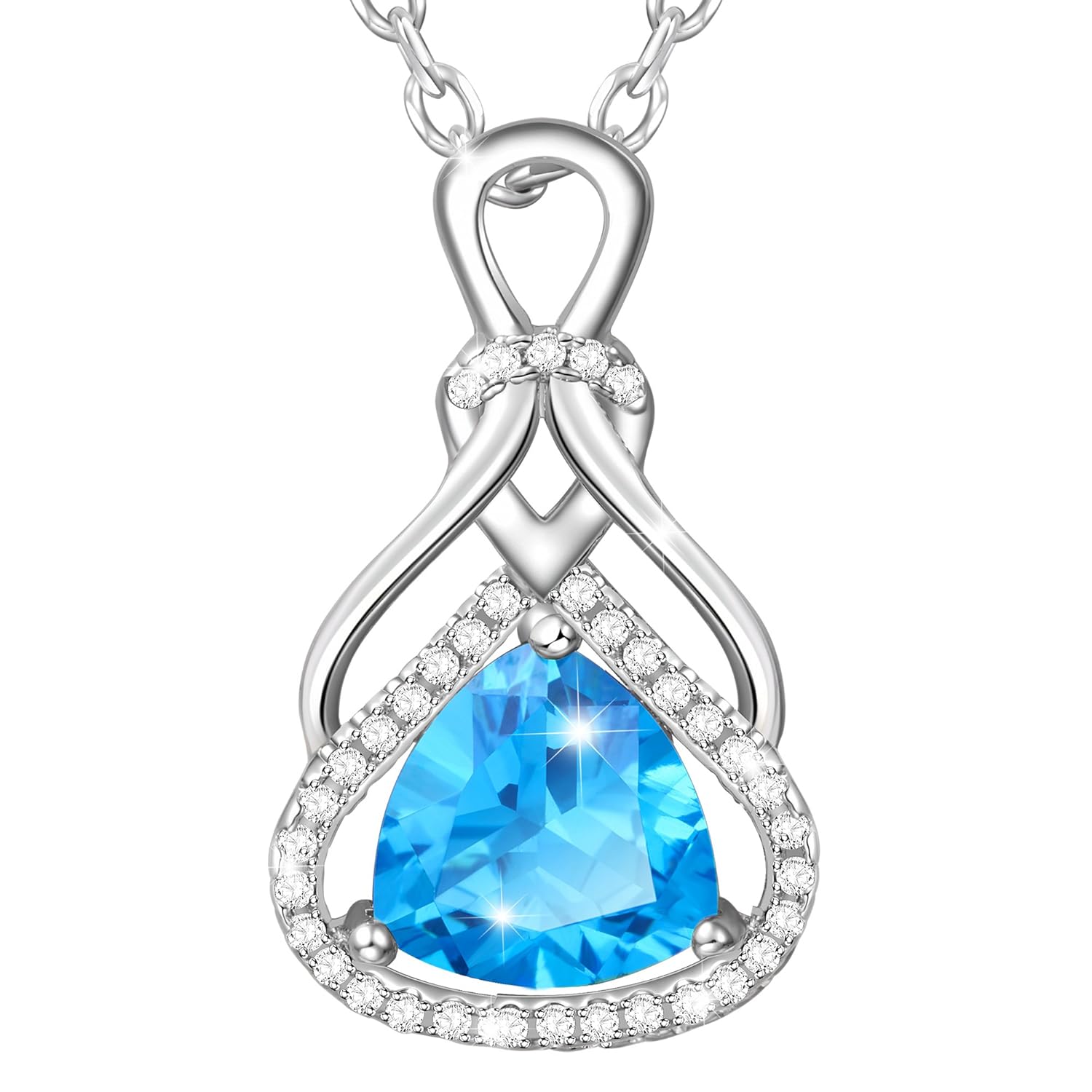 MARENJA Regalo San Valentín Collar Mujer de Moda Colgante Azul Celeste de