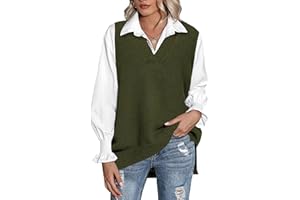 Beyove Sweater Vest Women Oversized V Neck Sleeveless Knitted Pullover Knitwear Tank Top Fall Clothes Women