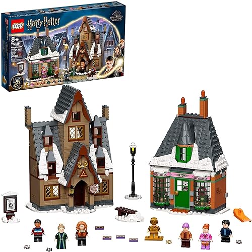 LEGO Harry Potter Hogsmeade Village Visit Building Toy 76388 20th Anniversary Harry Potter Set Birthday Gift Idea for Kids Girls Boys Age 8 Years Old with Collectible Golden Ron Weasley Minifigure in