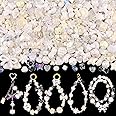 170-230PCS White Assorted Acrylic Beads for Bracelet Making, Flower Bow Butterfly Candy Star Heart GummyBear Kawaii Bracelet Charms,Cute Beads for Jewelry Making DIY Necklace Keychain Phone Charms