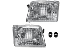 Headlight Assembly Compatible with Ford Ranger 1993-1997, OE-Style Halogen Headlamp Replacement for F37Z13008A, F37Z13008B, F