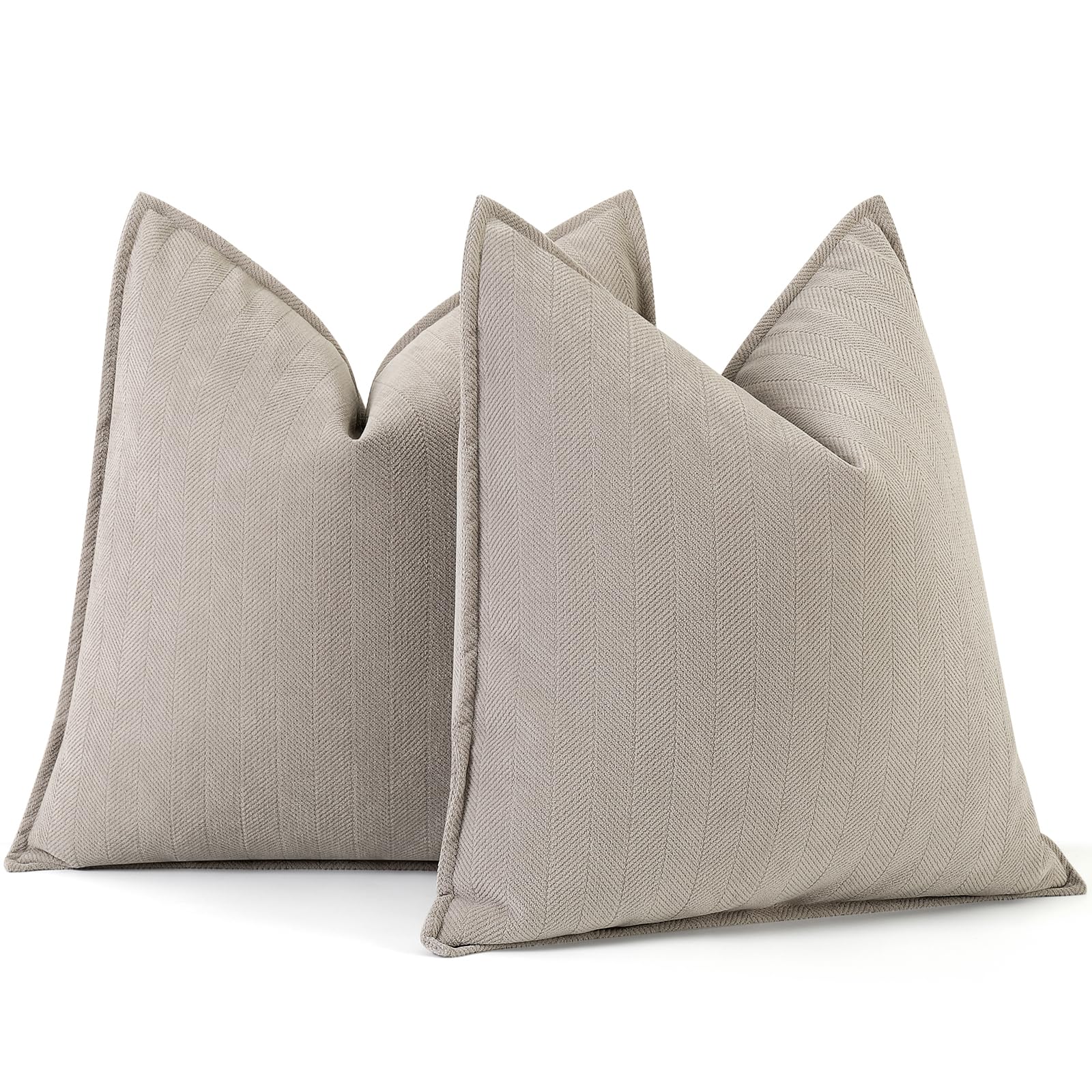 Photo 1 of ZWJD Gray Pillow Covers 16x16 Set of 2 Chenille Pillow Covers with Elegant Design Soft and Luxurious Decorative Throw Pillows for Couch, Bed, and Home Decor
