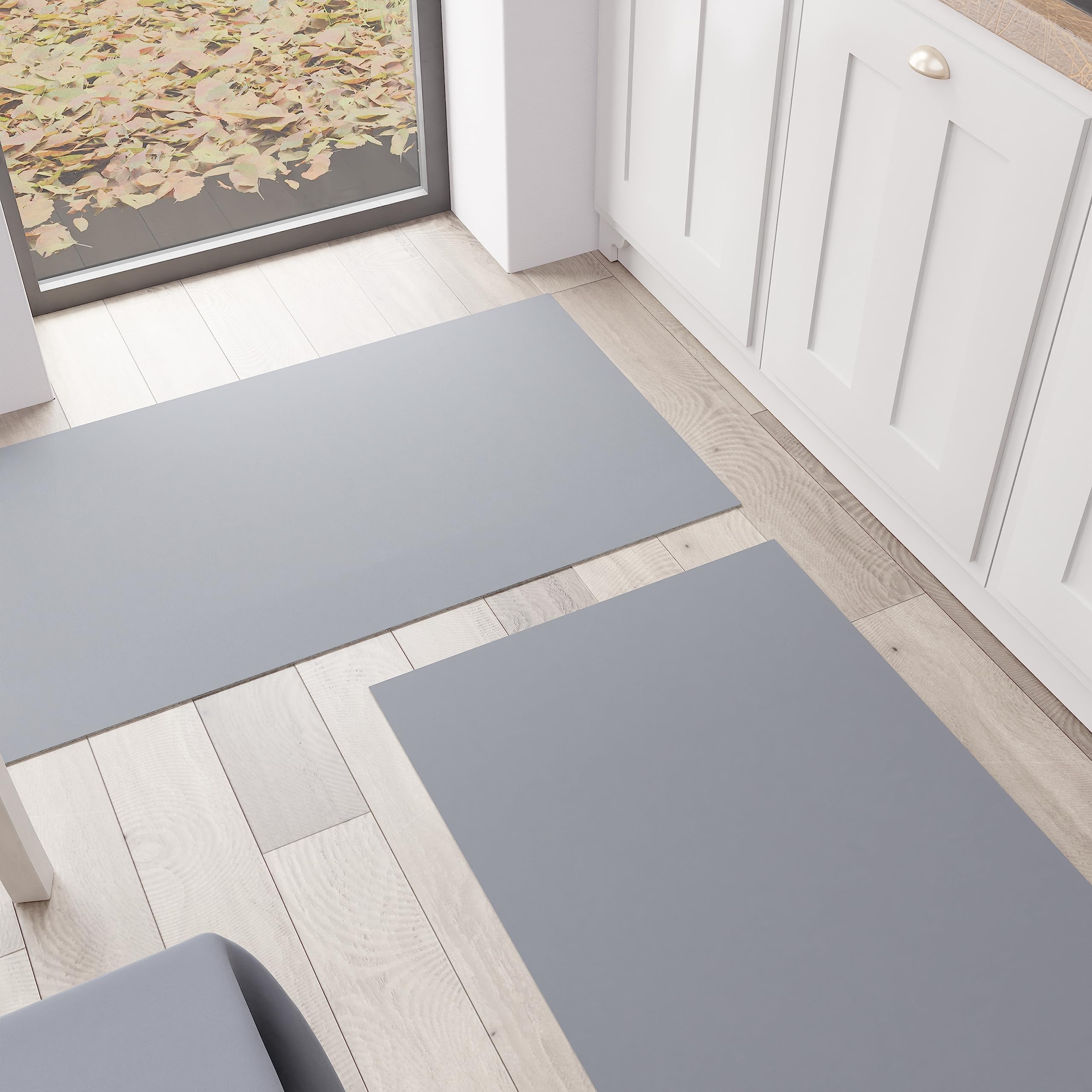 PETTI Artigiani Italiani - Kitchen Rug, Kitchen Runner, Washable Non-Slip Kitchen Rug, Non-Slip Rug, Kitchen Runner, Plain Rug, 52 x 80 cm, Grey, 100% Made in Italy