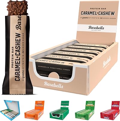 Barebells Protein Bars 12 Count 20g High Protein Sugar Free Caramel Cashew