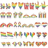 MARFOREVER 40Pcs/20 Pairs Pride Charms, Rainbow Charms for Jewelry Making, Rainbow Gay Enamel LGBT Colorful Pride Charm Pendants for Bracelet Necklace Earrings Making Accessories