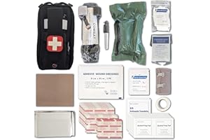 EMERGENCY PREP GEAR EPG Field First Aid Kit (IFAK) | 44 Piece MOLLE | Compact Personal First Aid Kit | Backpacking, Camping, Emergency, Travel, Tactical, Go Bag, Bug Out Bag, 72 Hour Kit, EDC, Survival, Essential - Black