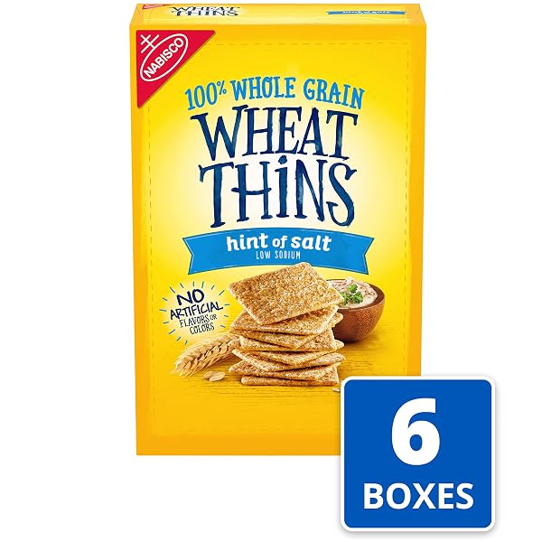 WHEAT THINS HINT OF SALT LOW SODIUM SNACKS, WHOLE GRAIN WHEAT CRACKERS, BULK SNACK CRACKERS, 6 – 8.5 OZ BOXES