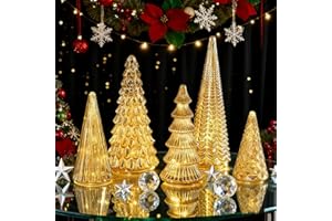 Illuminated Mercury Glass Trees, 5pcs Illuminated Mercury Glass Trees, 2026 New Upgrade Mercurys Glasss Christmas Trees with 