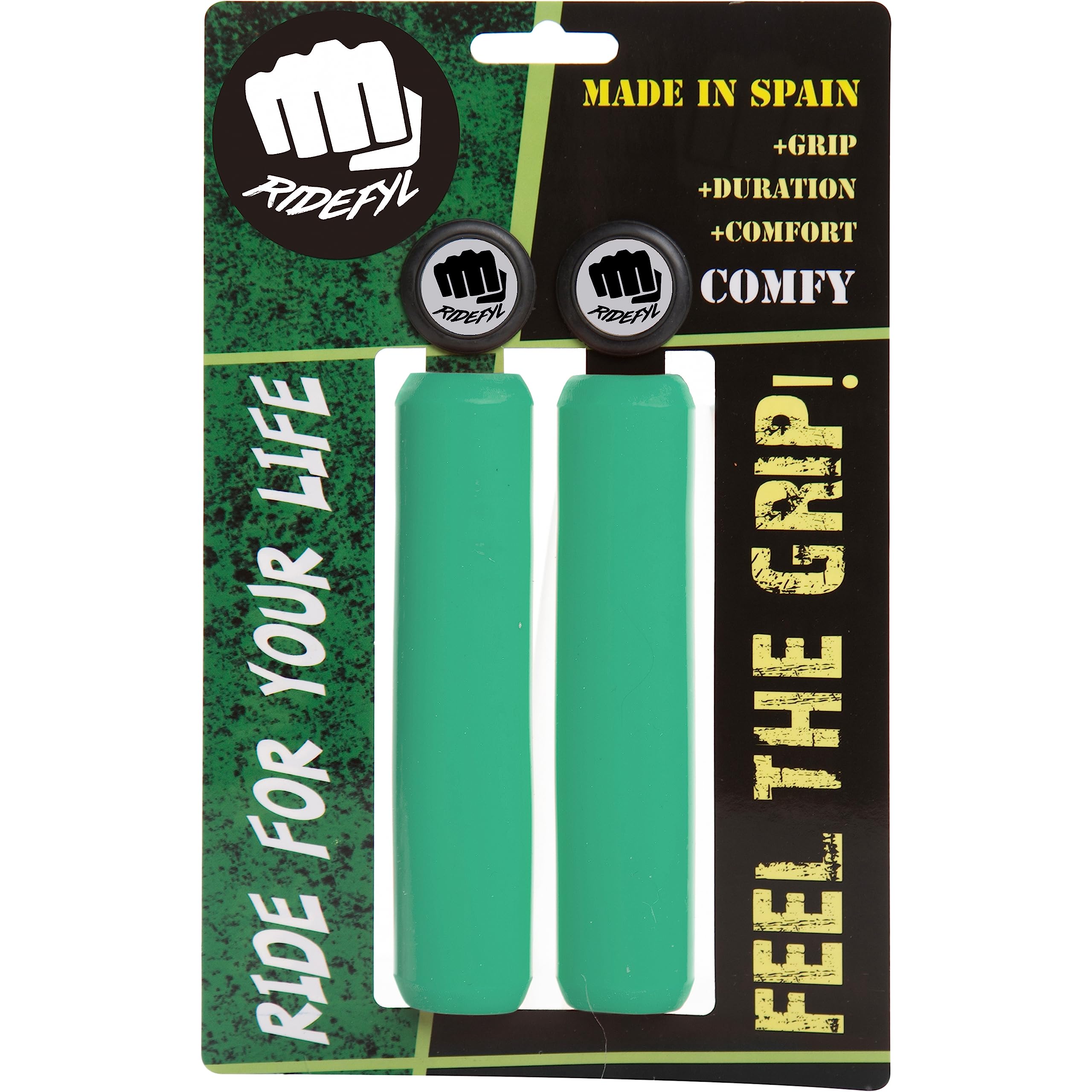 Ridefyl MTB Grips - Bicycle Handlebar Grips with RPC Technology for Extra Firm Grip & Comfort - Universal & Easy Assembly - Comfortable Handlebar Grips, 32 mm Diameter, 130 mm Length