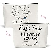 Funny Travel Gifts for Women Makeup Bag World Travel Gifts Cosmetic Bag Gift for International Travelers Flight Vacation Gift for Sister Mom Friend Mothers Day Christmas Birthday Present