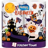 Hankeez Halloween Printed Paper Towels, 2 Rolls - 2-Ply - 70 Sheets per Roll - Absorbent, Spooky Halloween Kitchen Towels