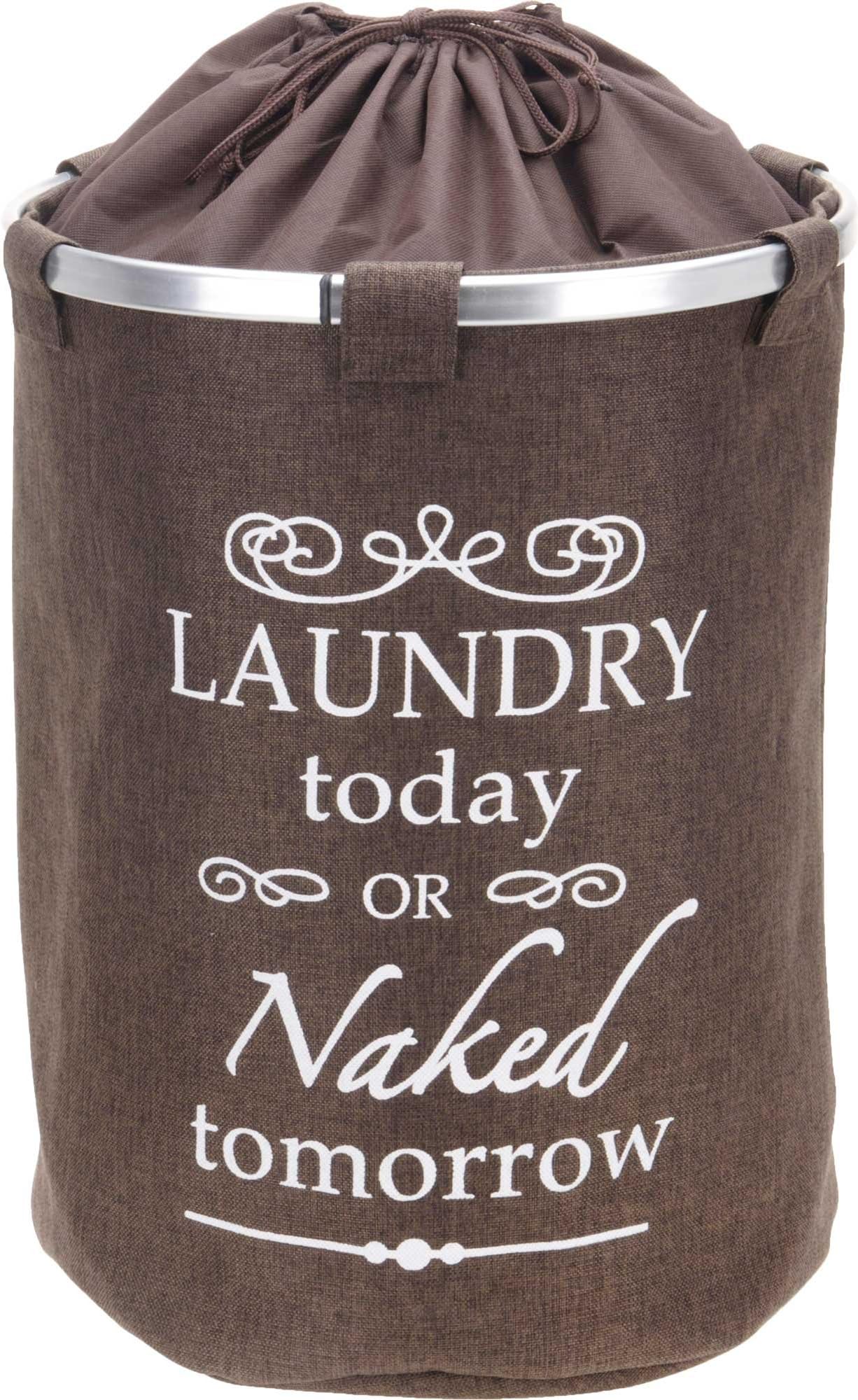 Laundry Basket with Label | Brown