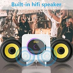 AONCO Portable CD Player,Bluetooth Wall-Mounted CD