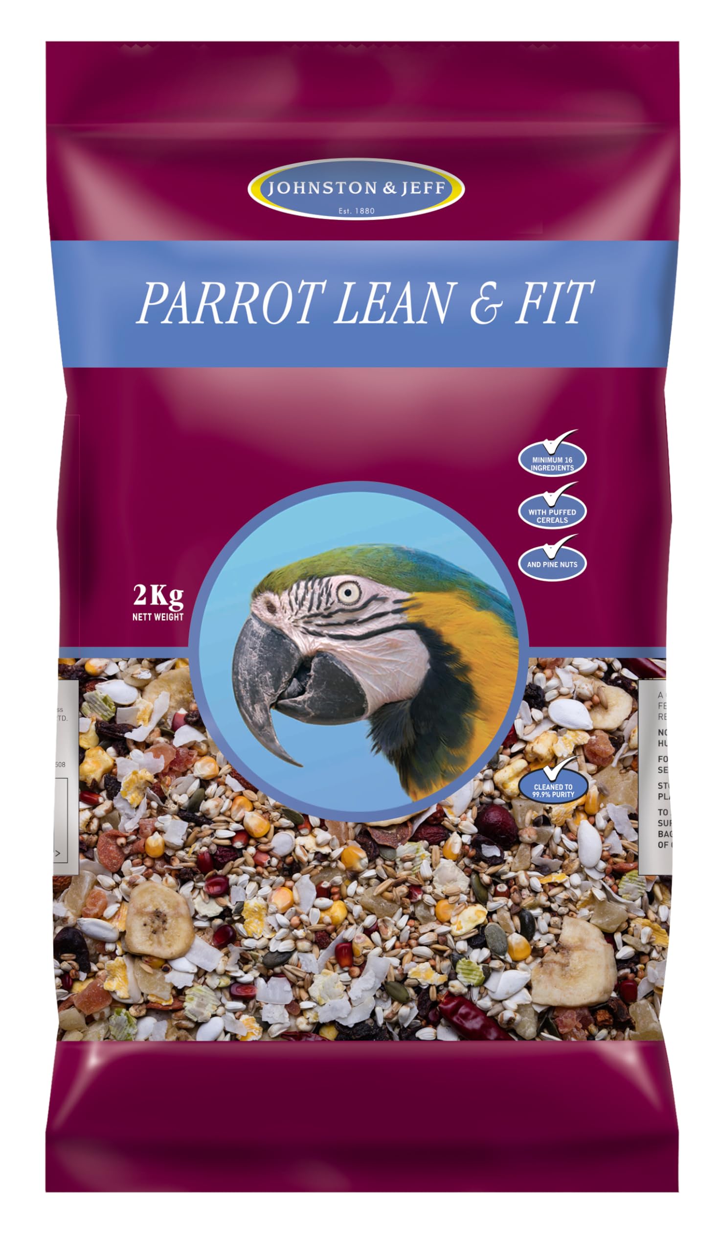 Johnston & Jeff Lean and Fit Parrot Food, 2 kg