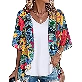 Womens Kimono Beach Cover Up Chiffon Cardigan Floral Tops Loose Capes