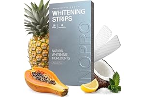 InoPro Natural Teeth Whitening Strips Kit 14 Treatments - Sensitive Teeth Whitener, Peroxide Free, Enamel Safe, Deep Stains R