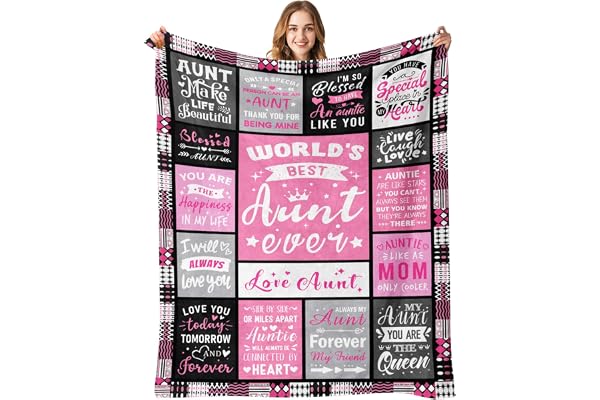 Mothers Day Birthday Gifts for Aunt - World's Best Aunt Ever Gifts from Niece Nephew - Favorite Auntie Birthday Gift Ideas - Christmas Valentines Day Presents for Auntie - Aunts Life Blanket 50"x60"