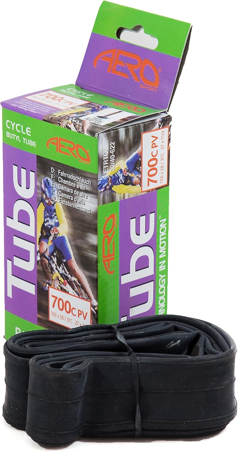 AWE Butyl Rubber 700 X 28/37 C Inner Tube 500%* Extra Ride Time 27 X 1 ¼ Presta Valve, Black, 700c - Image 3
