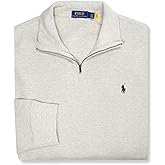 POLO RALPH LAUREN Men's Half Zip French Rib Cotton Pullover Sweater, Dune Tan (XX-Large)