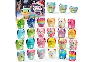 GZJQW Christmas Advent Calendar 2025, Slow Rising Squishy Axolotl Toys Vacation Countdown Calendar 24 Days for Kids, Girls, Boys, Christmas Stocking Stuffers, Stress Relief Gifts (Christmas)