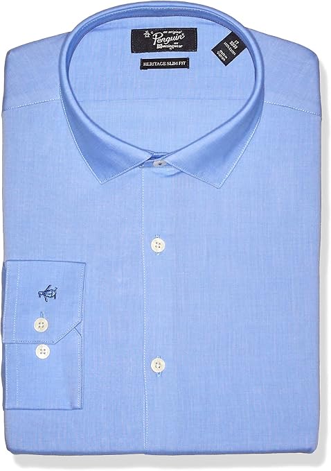 slim fit spread collar dress shirt