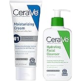 CeraVe Skin Care Set, Moisturizing Cream &amp; Hydrating Facial Cleanser | 8oz Cream &amp; 8oz Facial Cleanser, Ceramides + Hyaluronic Acid Moisturizer &amp; Face Wash, National Eczema Association Accepted