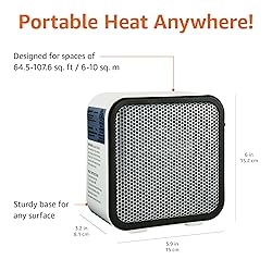 Amazon Basics Ceramic Space Heater, Mini Heater for