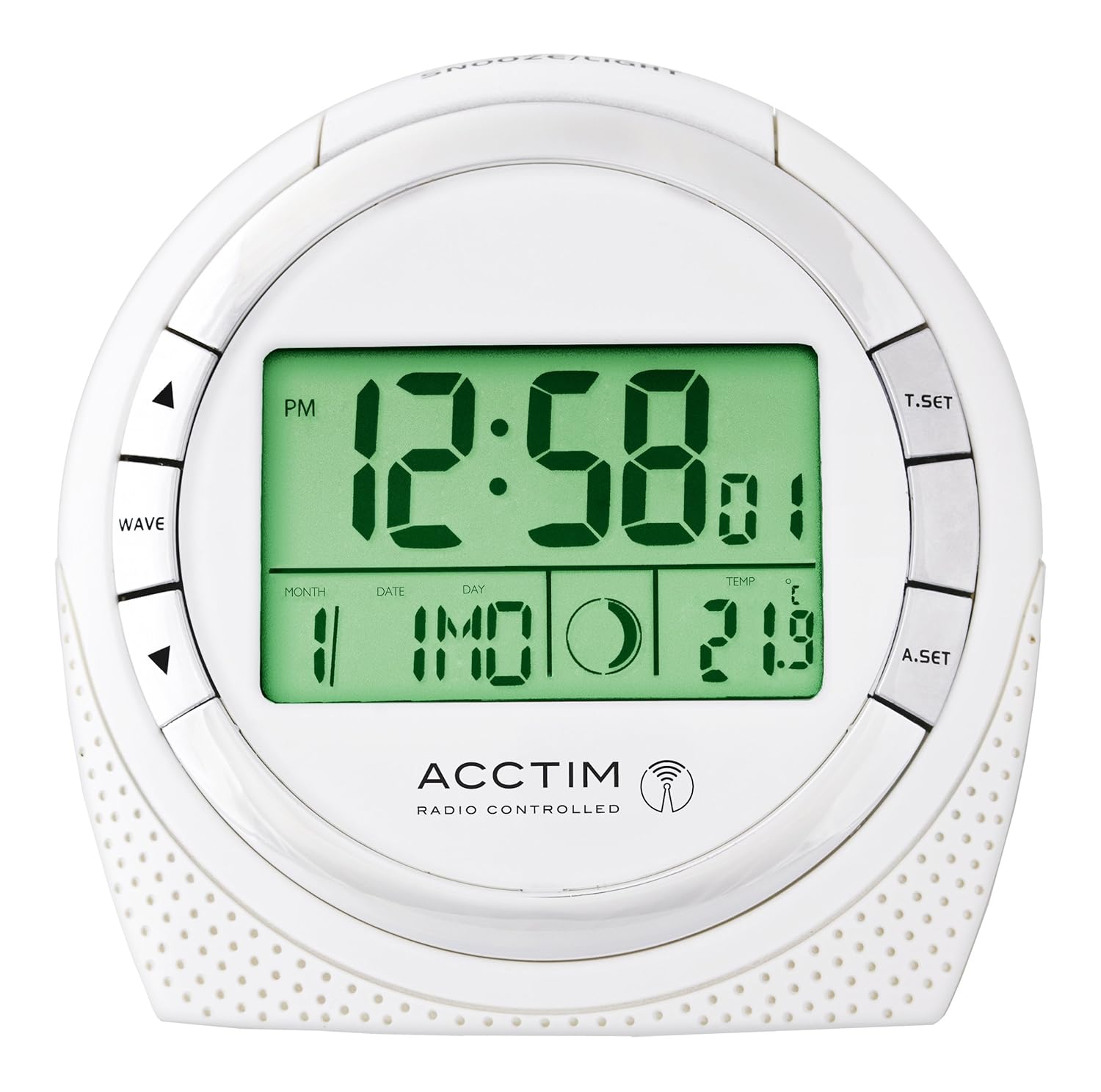 ACCTIM SNOW RADIO CONTROLLED L.C.D ALARM CLOCK IN WHIT 5012562716720 eBay