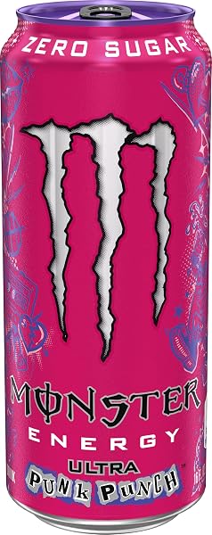 MONSTER ENERGY ULTRA PUNK PUNCH, SUGAR FREE ENERGY DRINK, 16 OUNCE (PACK OF 15)