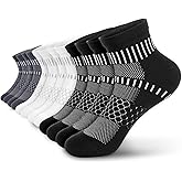 IRAMY Ankle Compression Socks for Men Women Cushioned Running Athletic Socks Plantar Fasciitis Relief 2/4/6 Pairs